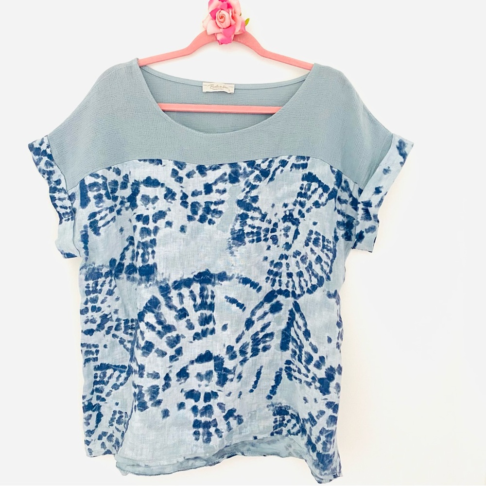 💕Pretty Blue Tie Dye Top SZ L